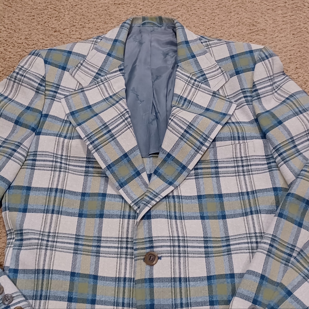 Johnny Miller Blazer Spory Coat with Blue and Green Color Combination 44 Long
